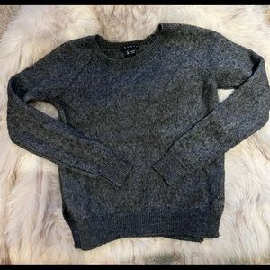 Theory alpaca silk blend charcoal cropped sweater - petite